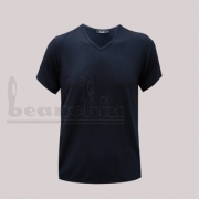 抽条木代尔V领短袖衫11V02